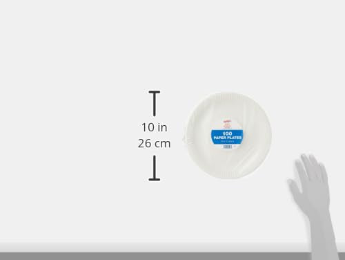 Paper Plates 23cm - Pack of 100 | 9 Inch Disposable Party Plates 6