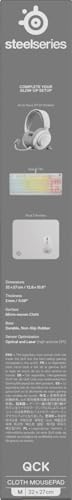SteelSeries QcK Medium Gaming Mousepad - White - Non-Slip Rubber Base 23