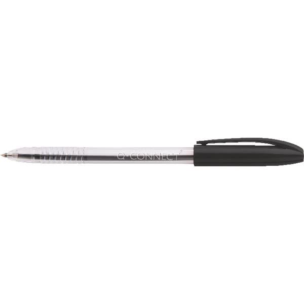 Q-Connect Stick Grip Ballpoint Pen - Medium 0.5mm Black Ink | Pack of 20 3