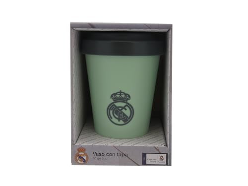 CYP BRANDS - Real Madrid Tumbler with Lid, 400ml, Green, Official Licensed Product