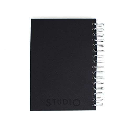 Artway Studio Spiral Bound A5 Sketchbook - 170gsm Cartridge Paper, 48 Pages, Black Hardback, Silver Wiro Binding 3