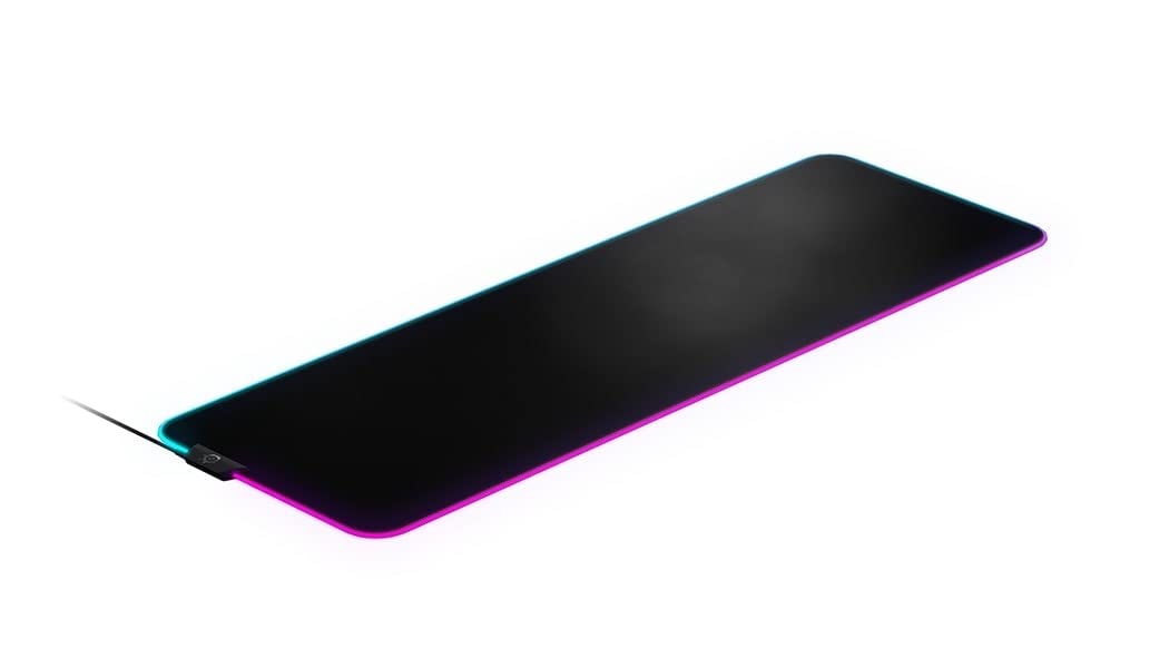 SteelSeries QcK Prism Cloth Gaming Mouse Pad - 2-Zone RGB Illumination - XL Size 900x300mm - Black + RGB