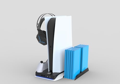 IMP Gaming DLX+ LED Charging Tower with Cooling Fans & Game Storage for PlayStation 5 8