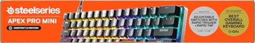 SteelSeries Apex Pro Mini Gen 3 - 60% Gaming Keyboard - OmniPoint 3.0 Hall Effect Switches - English QWERTY 24