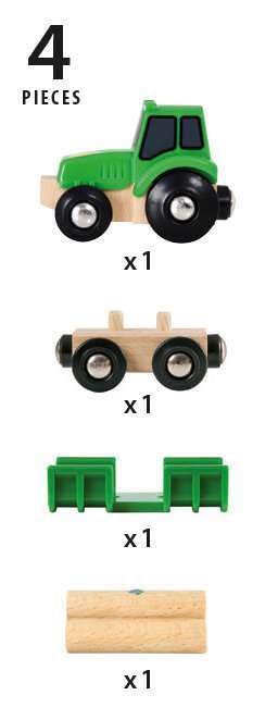 BRIO World Farm Tractor with Load - Compatible with Railway Sets | Ages 3+ | FSC Wood 5