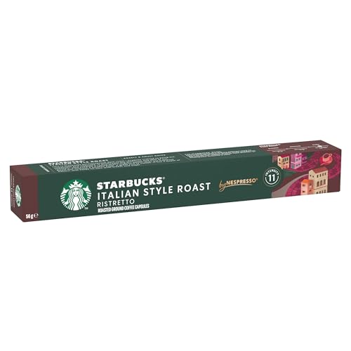 STARBUCKS Italian Style Roast by Nespresso, Dark Roast, 100% Arabica Coffee Capsules, 6-Pack 6