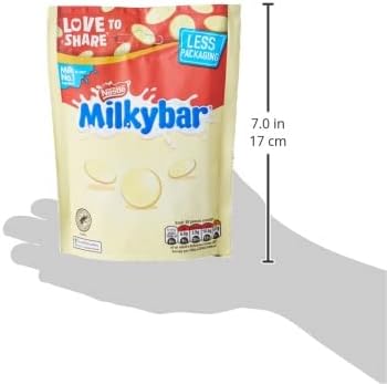 Milkybar Weiße Schokolade Riesenknöpfe zum Teilen, Beutel 94 g (11er-Packung)