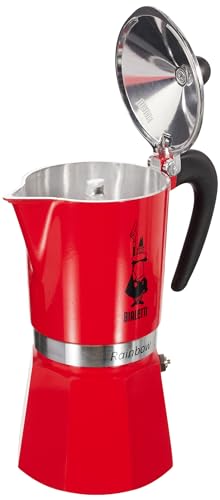 Bialetti Rainbow Espresso Maker for 6 Cups, Aluminium Stovetop Coffee Maker, Red, 30 x 20 x 15 cm