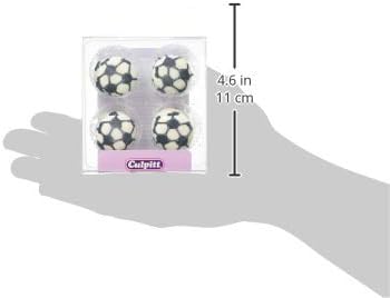 Culpitt - Football Sugar Pipings Edible Cake Decorations Pack of 12