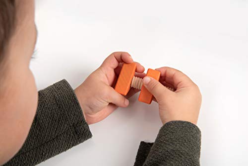 TickiT Rainbow Wooden Nuts & Bolts Pack - Educational Toddler Toy for Fine Motor Skills 12