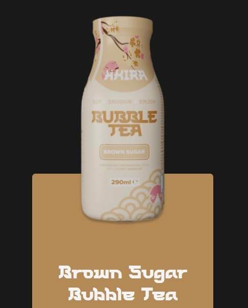 Akira Brown Sugar Bubble Tea - Ready-to-Drink Can with Chewy Konjac Pearls, 290ml