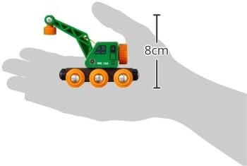 BRIO World Clever Crane Wagon - Wooden Construction Train Set Accessory for Kids