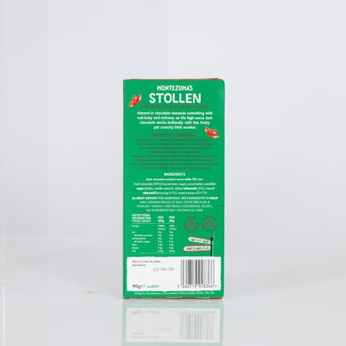 Montezuma's Christmas Stollen Bar - Dark Chocolate with Almond & Orange, 90g 3