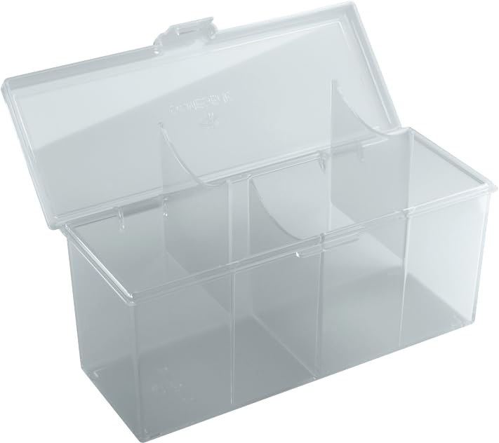 Gamegenic Fourtress 320-Card Deck Holder - Rigid Stackable Box with Lock, Clear