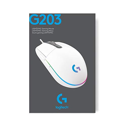 Logitech G203 LIGHTSYNC Gaming Mouse - 8K DPI, 6 Programmable Buttons, RGB Lighting, Lightweight Design - White 15
