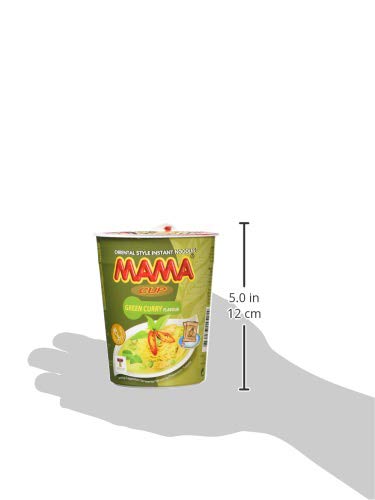 Mama Instant Cup Noodle with Green Curry Flavor 70g - Pack of 12