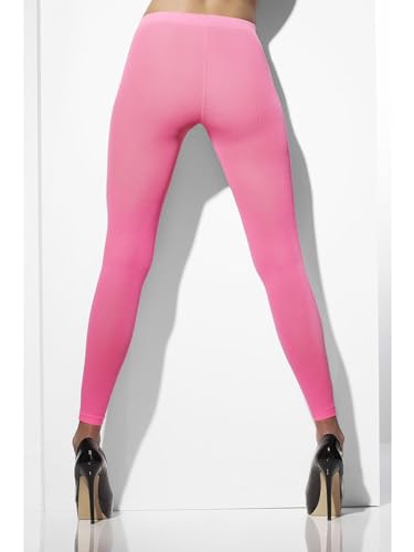 Neon Pink Opaque Footless Tights - Neon Pink (One Size) (SM42792)