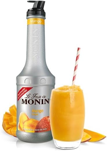 Monin Le Fruit de Mango Puree 1L - 50.1% Mango Content, Vegan, Natural Flavors, for Cocktails & Smoothies