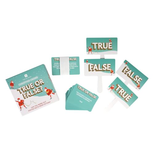 Talking Tables Christmas Festive True or False Quiz Game, Card Game for Adults & Kids, 60 Question Cards 3
