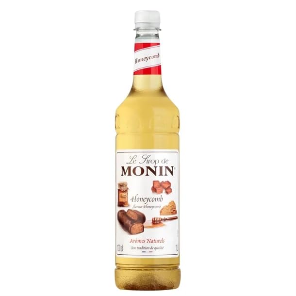 Monin Honeycomb Syrup 1L - Natural Flavoured Beverage Syrup for Cocktails, Coffee & Mocktails