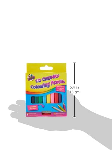 Artbox Chunky Colouring Pencils - 1/2 Size, 10-Pack with Sharpener - Ideal for School 7