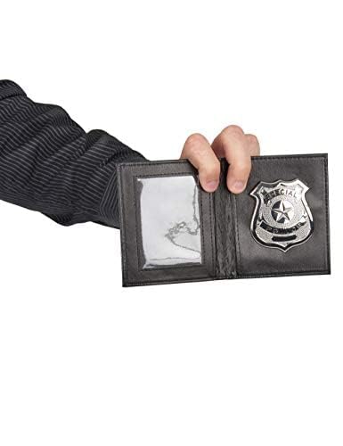 Smiffys Police Badge in Wallet - Silver Cops & Robbers Fancy Dress Accessory