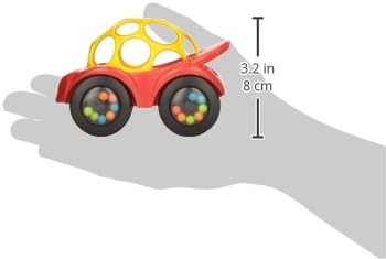 Bright Starts Oball Rattle & Roll Toy - Easy Grasp Rattle Vehicle for 3 Months+