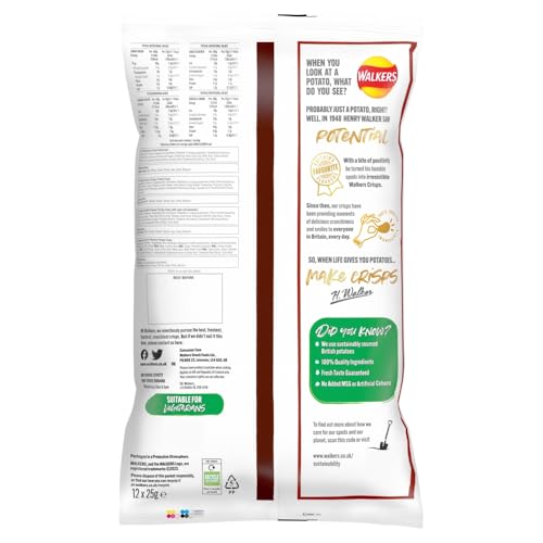 Walkers Meaty Variety Multipack Chips 12x25g - Geräucherter Speck, Brathähnchen, Krabbencocktail, Käse und Zwiebeln 3