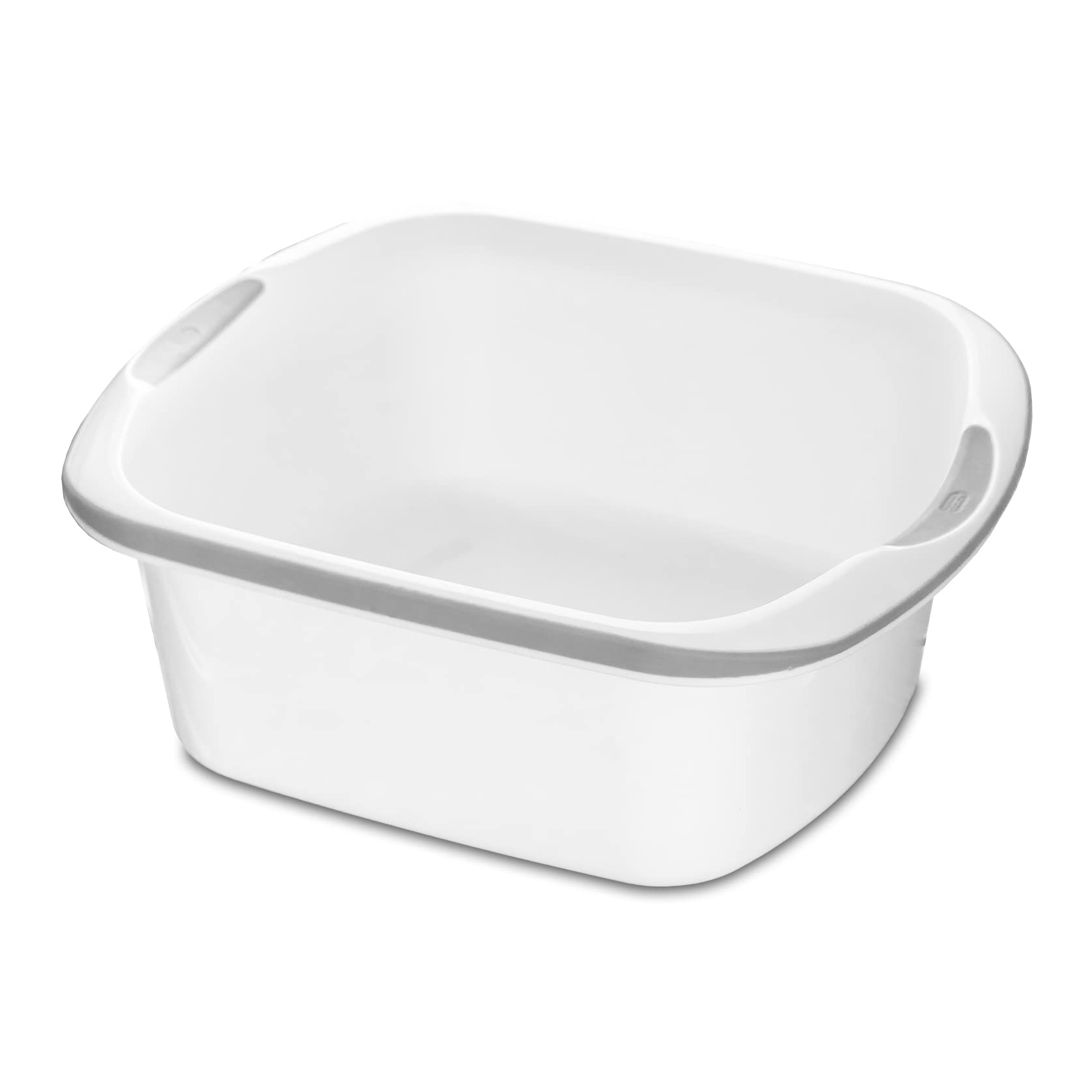 Addis Large Rectangular Washing Up Bowl - 9.5 Litre Capacity, White & Grey