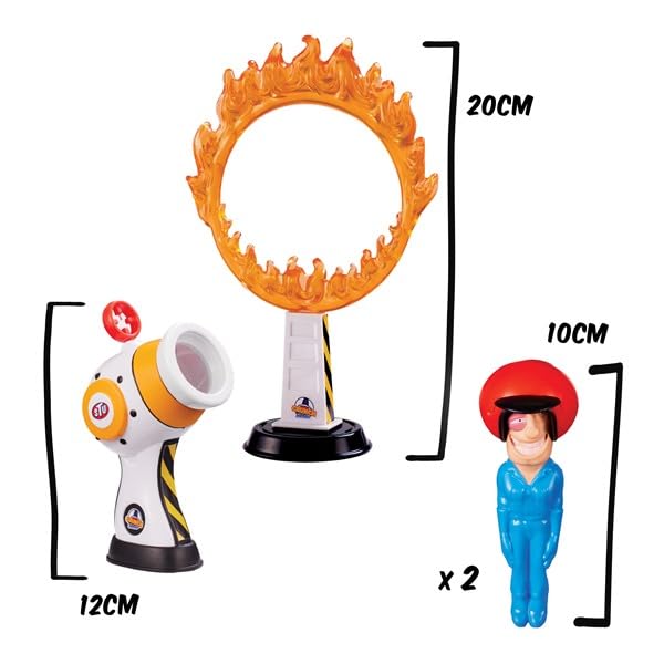 Stuntman Stu Hot Shot Cannon Blast - Sling Shot Action Playset for Kids