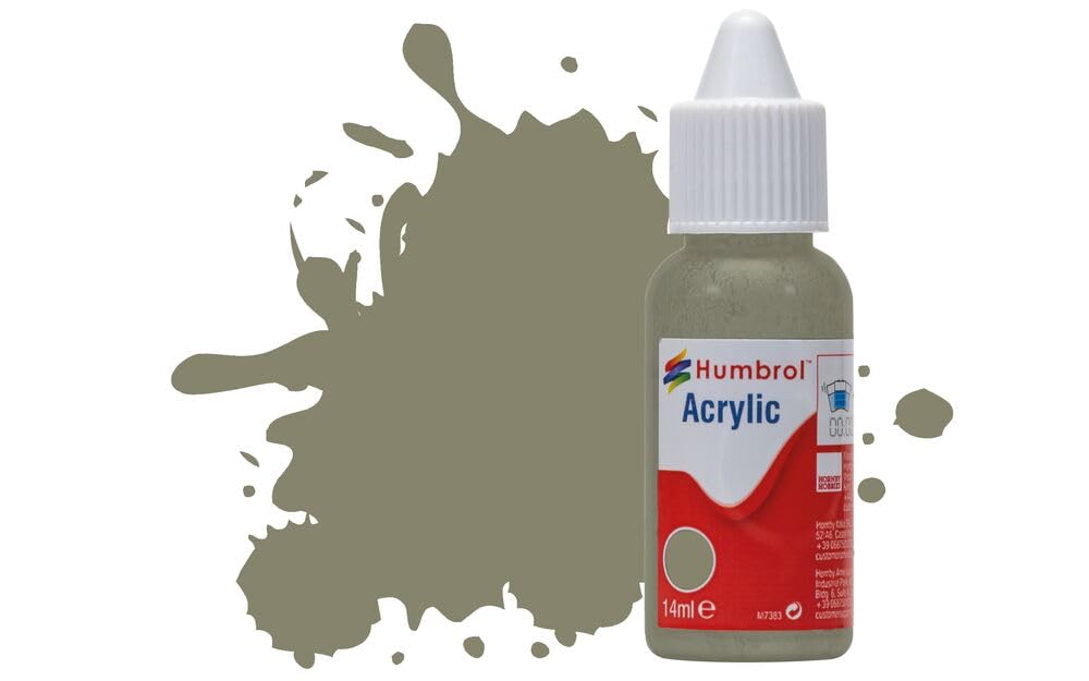 Humbrol Acrylic Paint - RLM 02 Grau Matt Primer | 14ml Dropper Bottle | Fast-Drying 1