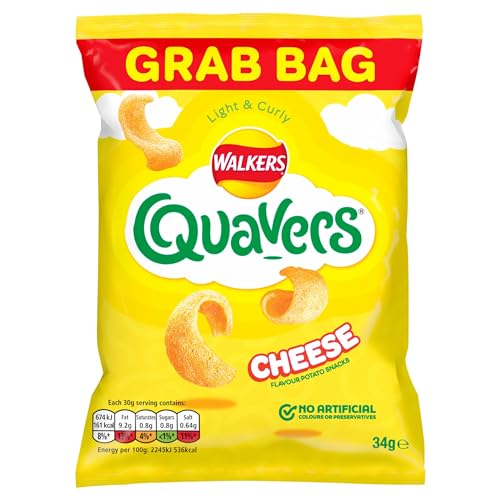 Walkers Quavers Cheese Flavour Potato Snacks 34g (Case of 30) 7