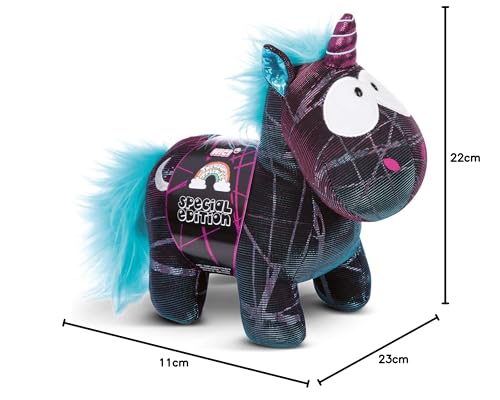 NICI 45712 Theodor & Friends Moon Beamer Special Edition Plush Unicorn - 22 cm, Black/Turquoise 13