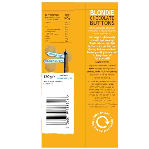 Montezuma's Blondie Buttons, White Chocolate with Caramel Notes, 120g 3