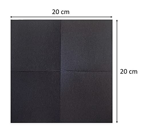 Morigami Saten Cocktail Black Paper Napkin 20x20 cm - Pack of 100