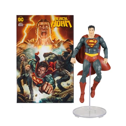 McFarlane Toys DC Direct 7IN Figure with Comic - Black Adam WV1 - Superman - DC Rebirth Comics Collectible