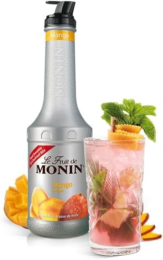 Monin Le Fruit de Mango Puree 1L - 50.1% Mango Content, Vegan, Natural Flavors, for Cocktails & Smoothies 3