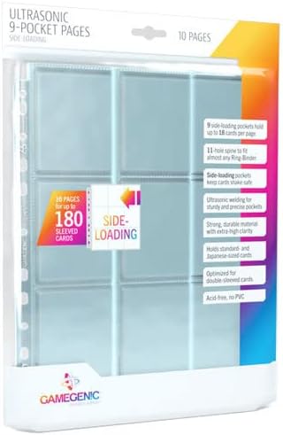 Gamegenic Ultrasonic Sideloading 9-Pocket Pages - Clear (Pack of 10)