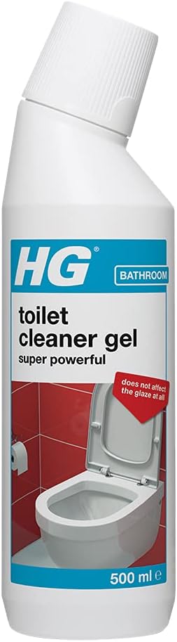 HG Super Powerful Toilet Cleaner Gel - 500ml Bathroom Descaler for Limescale & Stains