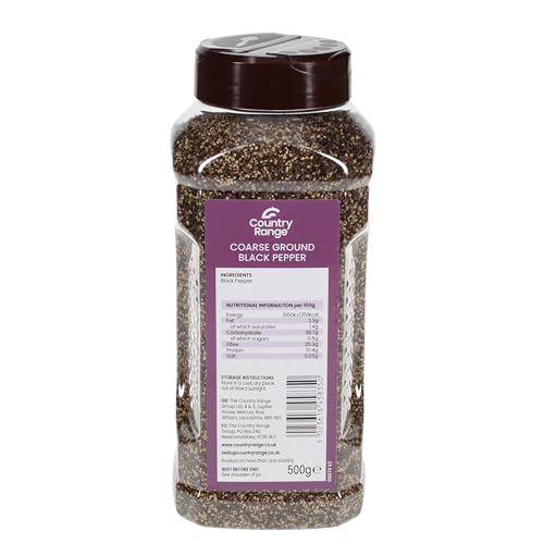 Country Range Coarse Ground Black Pepper - 4 x 500g Catering Pack | BRC Accredited