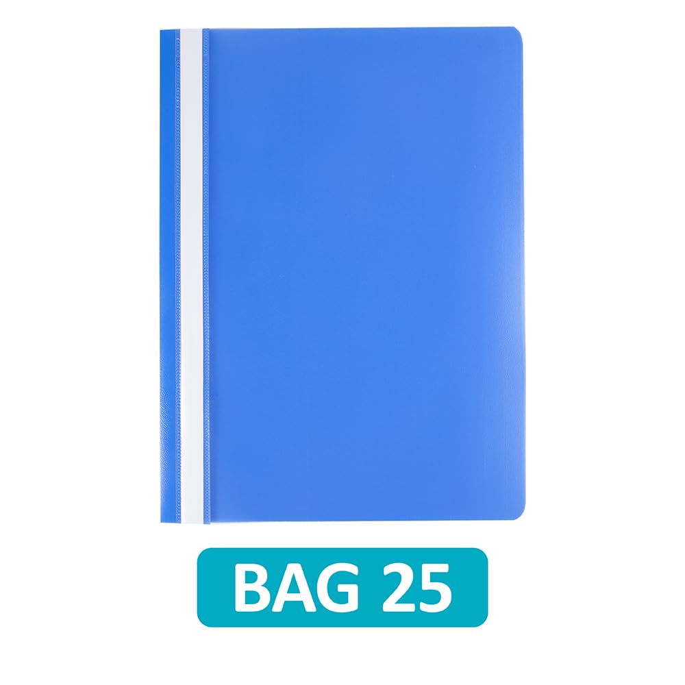 Hamelin A4 Blue Polypropylene Project Folders - Pack of 25 | 1/3 Cut Top Tab 2