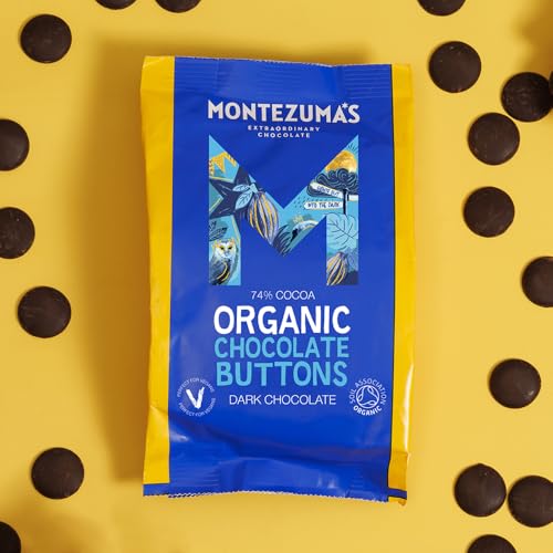Montezuma Organic 74% Cocoa Dark Chocolate Buttons, Gluten Free, 120g