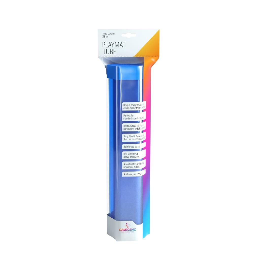 Gamegenic Playmat Tube - Secure Storage for Stitched/Unstitched Mats | Blue | Scratch-Resistant PETG