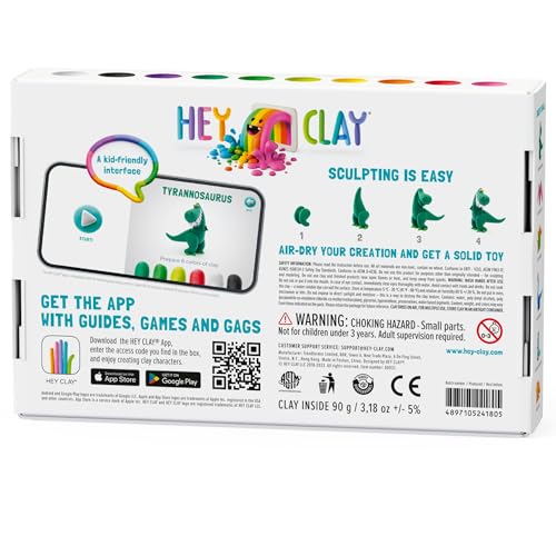 Hey Clay Dinos: Pterodactylus, Triceratops, Tyrannosaurus Set - Educational Clay Playset 9