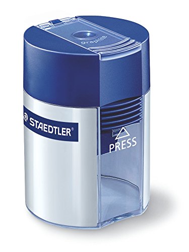 STAEDTLER 511 001 Single-Hole Round Tub Sharpener - Blue, for Graphite Pencils up to 8.2mm