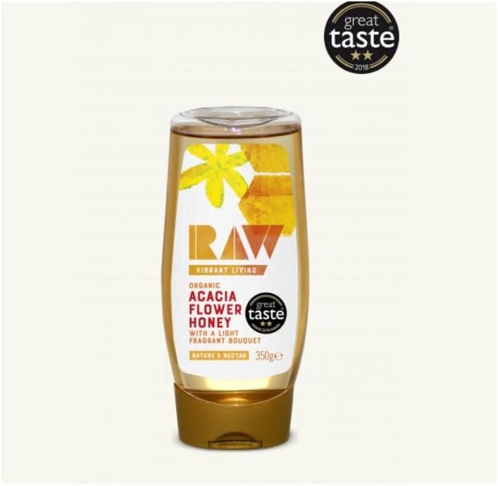 Raw Vibrant Living Organic Acacia Flower Honey, 350g