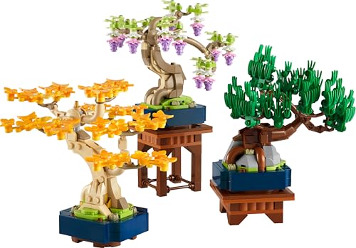 LEGO Botanicals Mini Bonsai Trees - Ginkgo, Black Pine & Wisteria - 709 Piece Building Set for Adults 10