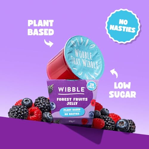 Wibble Jelly Pots, Forest Fruits, 12 Pack, Plant Based, 25 Calories, Low Sugar 6