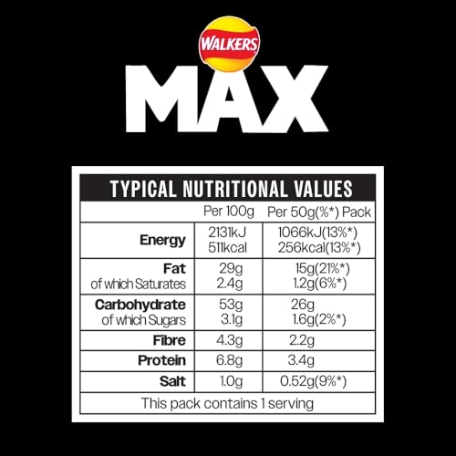 Walkers Max Cheese & Onion Crisps 50g (Pack of 24) 10