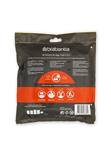 Brabantia - PerfectFit Bin Liners (Size A/3 Litre) Thick Plastic Trash Bags with Tie-Tape 8